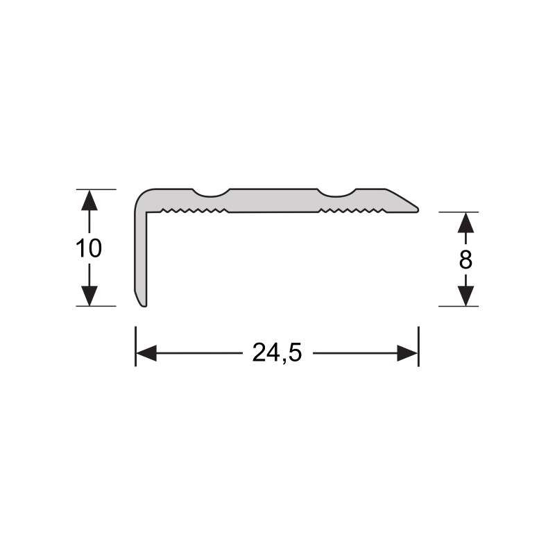 Hoeklijnprofiel 10 mm 3m RVS Geborsteld