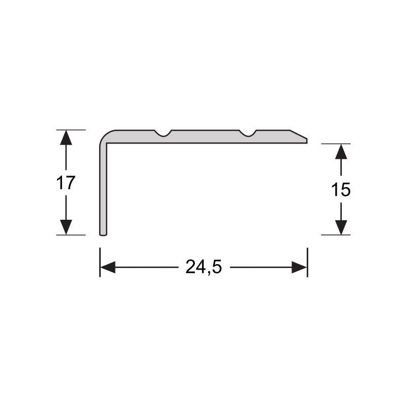 Hoeklijnprofiel 17 mm 3m RVS