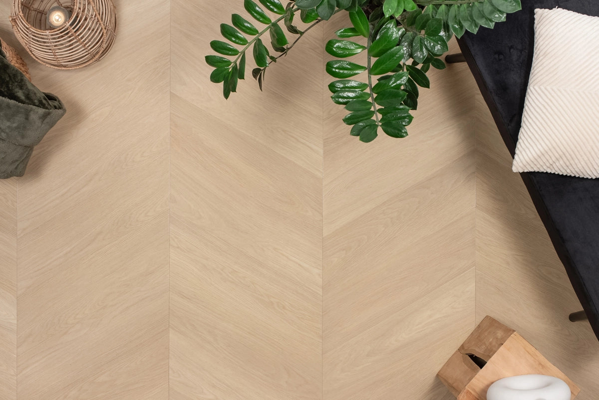 Floer Plak PVC Hongaarse Punt - Natuur Eiken