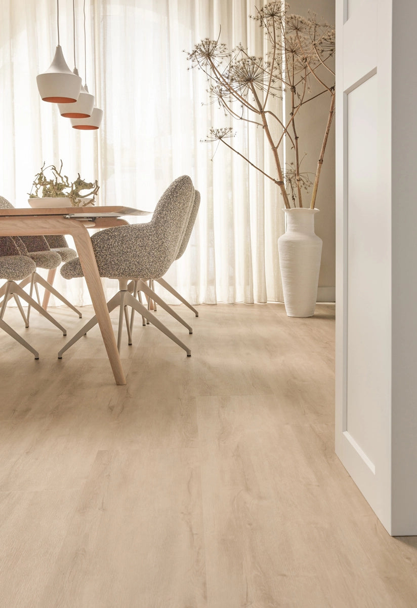 Floer Klik PVC Landhuis Rechte plank - Crème Eik