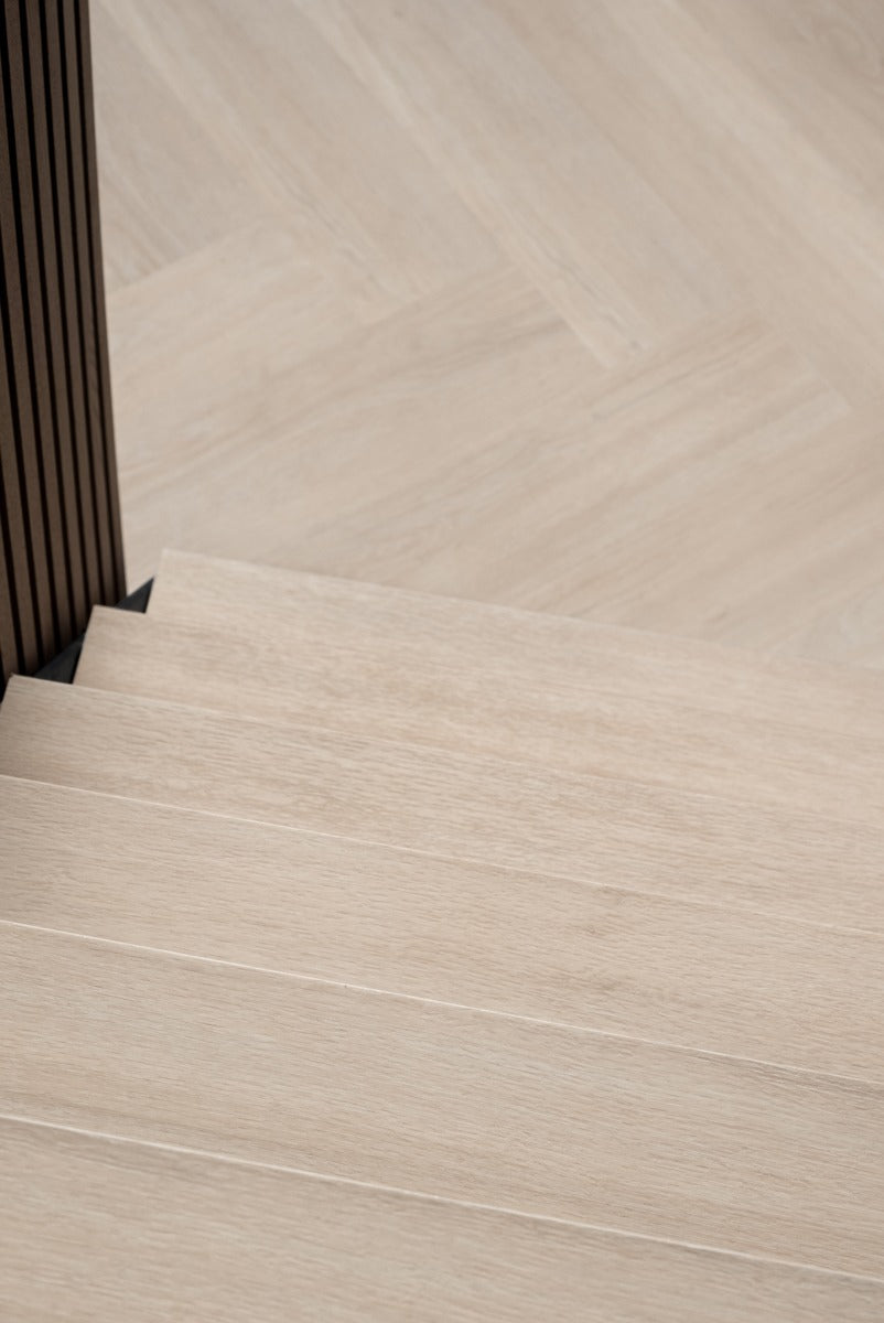 Floer Trap Overzettreden – Onbehandeld Eiken Dubbeltrede 138 cm