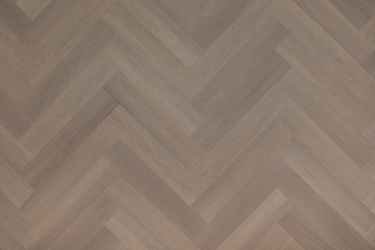 Proefstaal Floer Visgraat Click PVC – Greige Eiken