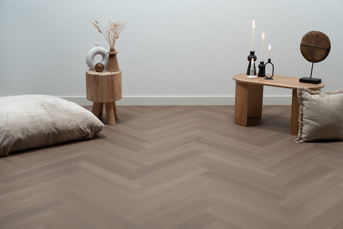 Floer Visgraat PVC – Greige Eiken