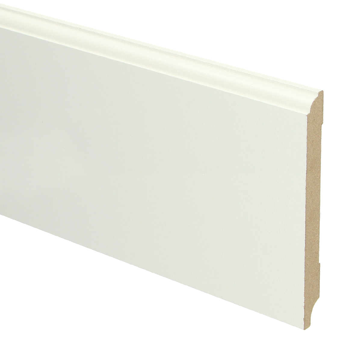 MDF Eigentijdse plint 120x12 wit voorgel. RAL 9010