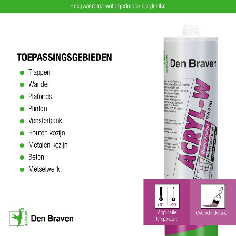 Zwaluw acrylaatkit 310 ml Wit