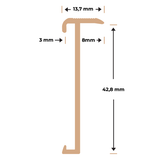 PVC Trapneusprofiel Brons 845 14x43 mm