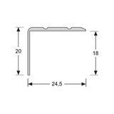 Hoeklijnprofiel 20 mm 1m RVS geborsteld