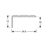 Hoeklijnprofiel 17 mm 1m RVS Geborsteld
