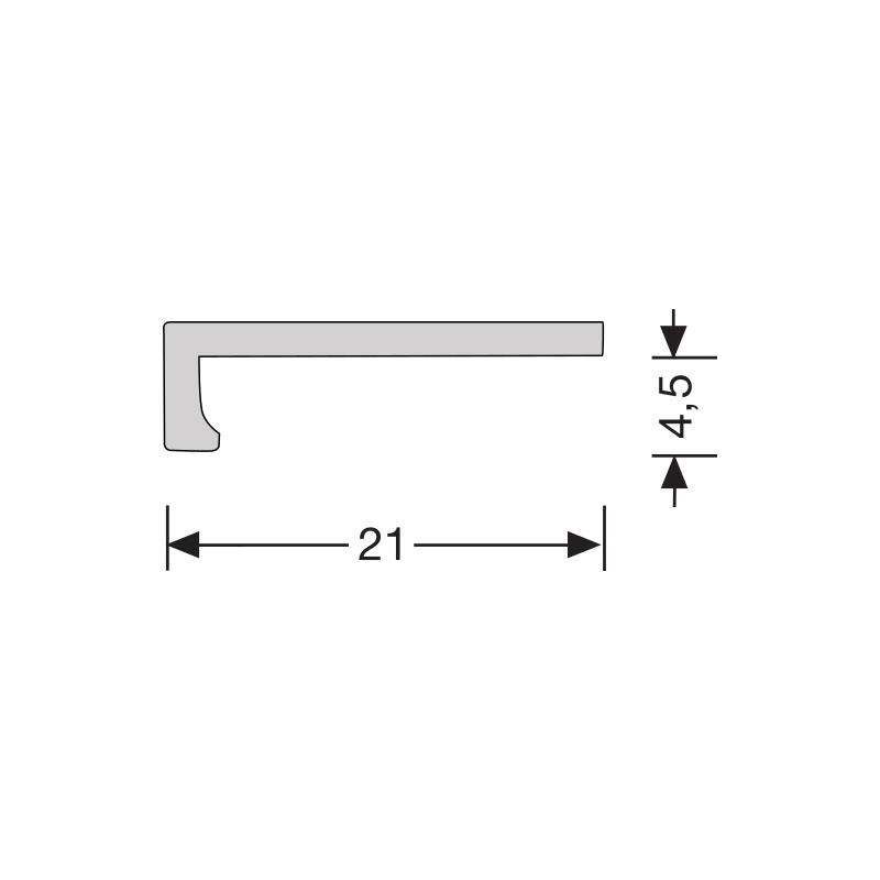 Hoeklijnprofiel 4 mm 3m RVS Geborsteld