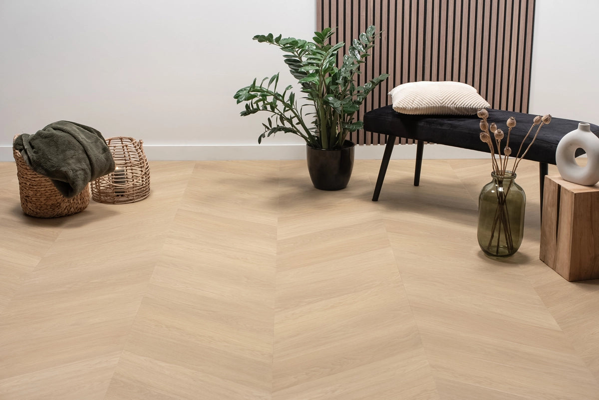 Floer Plak PVC Hongaarse Punt - Natuur Eiken