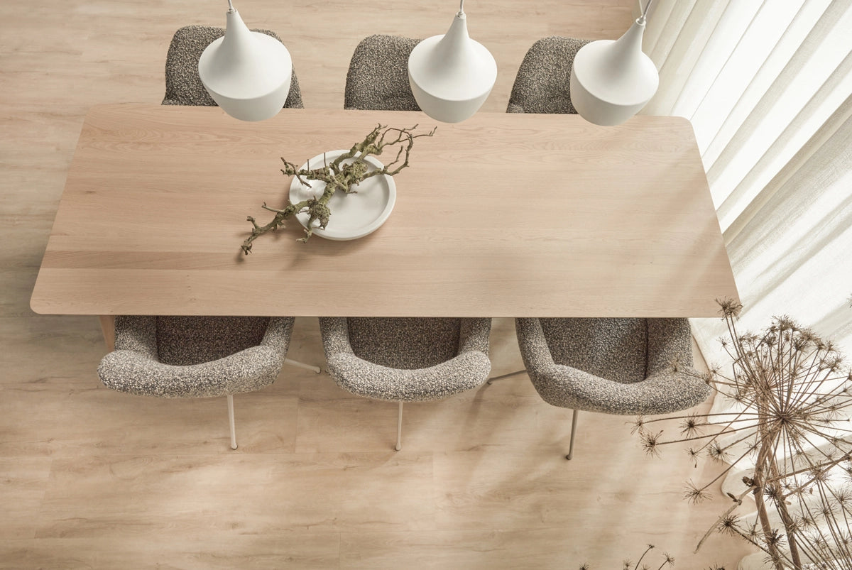 Floer Klik PVC Landhuis Rechte plank - Crème Eik