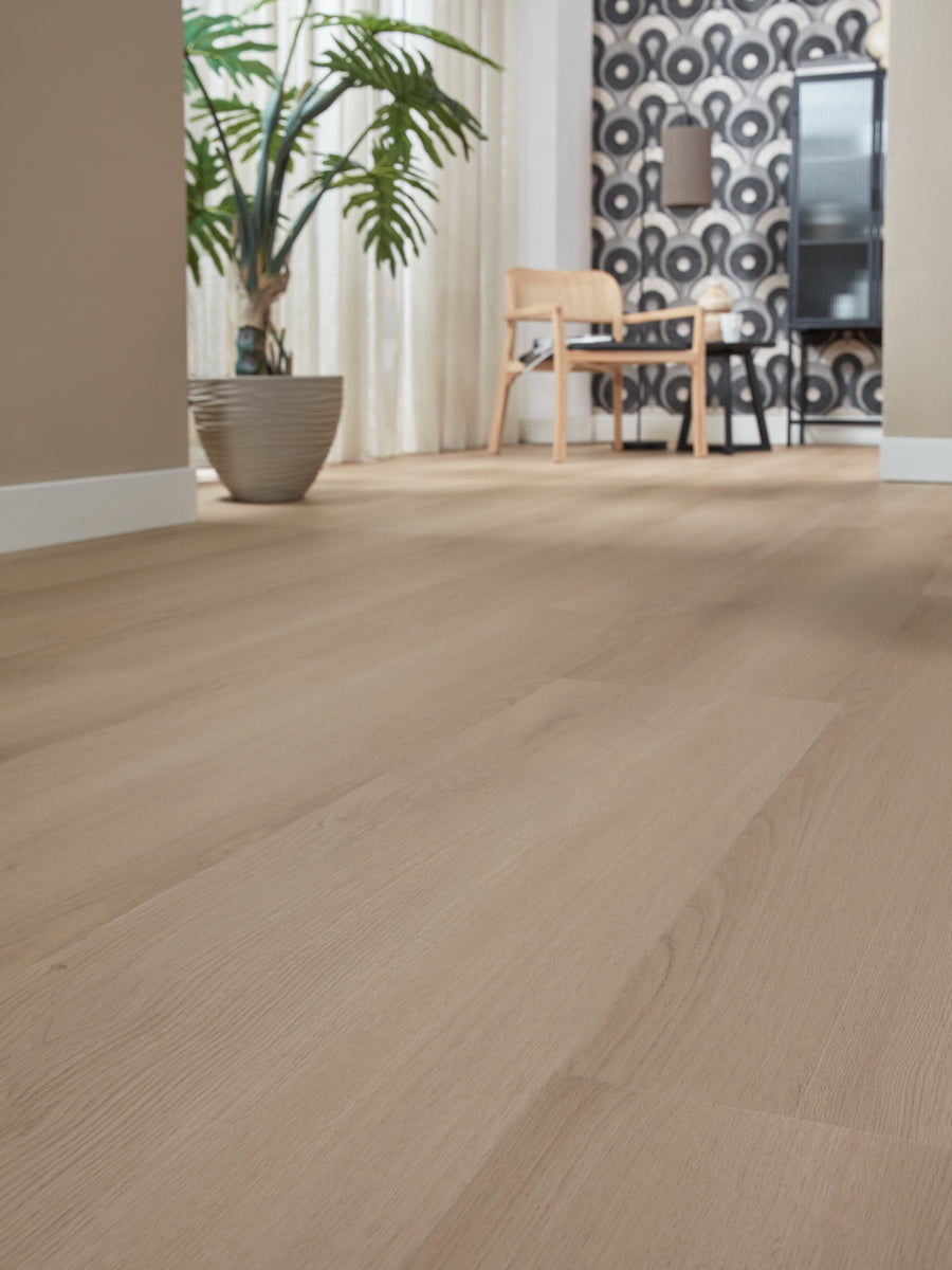 Floer Klik PVC Landhuis Rechte plank - Lichtbruine Eik