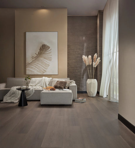 Floer Plak PVC Landhuis Rechte plank - Donkere Eik