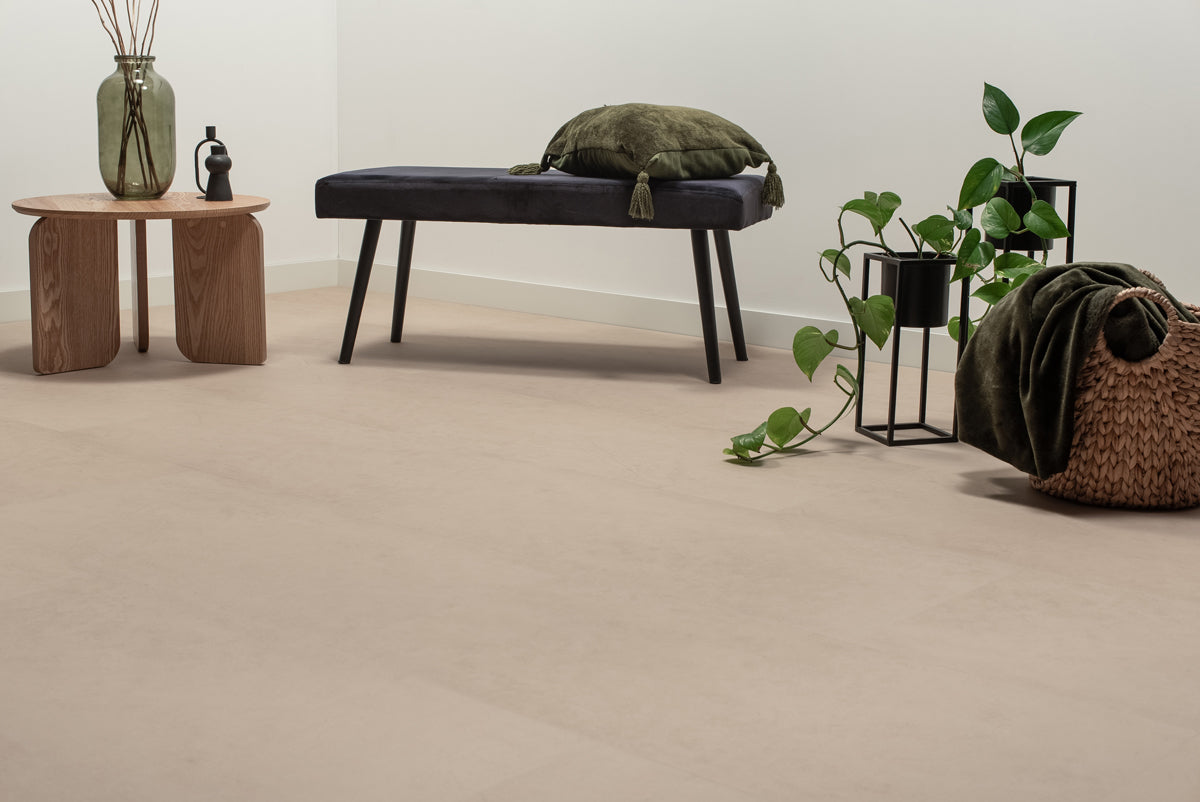 Floer Klik PVC Tegel - Betonlook Beige
