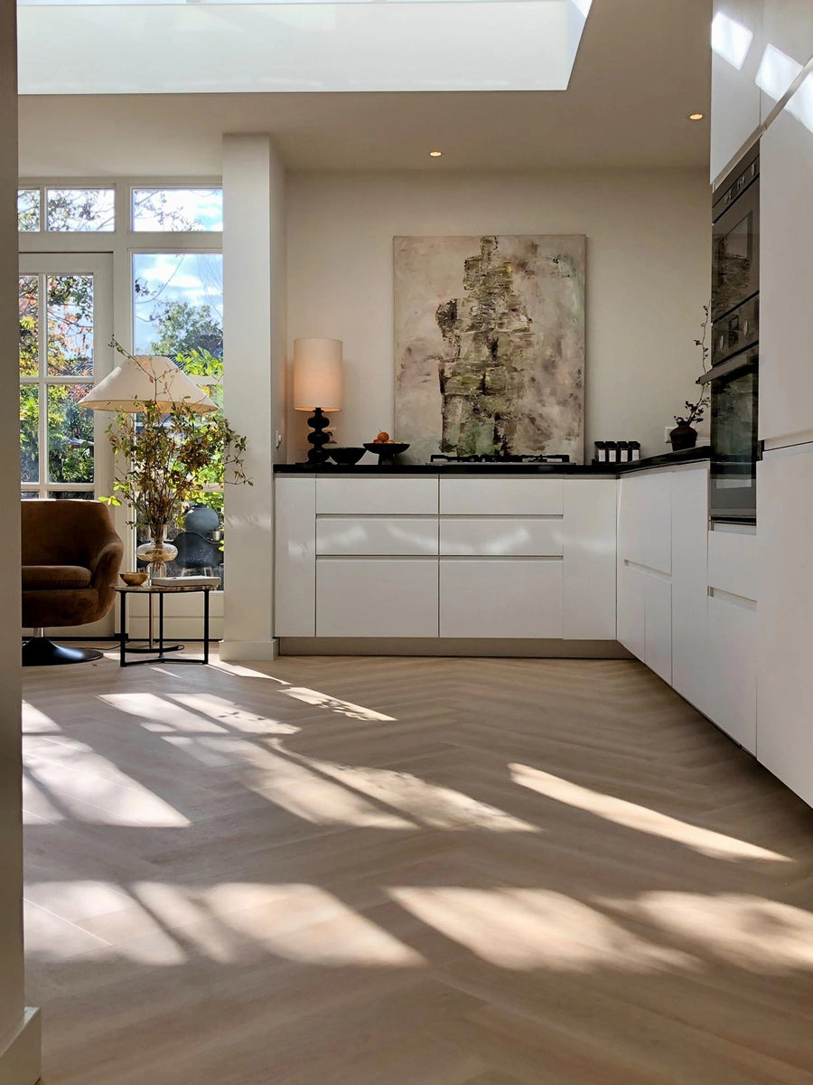 Floer Plak PVC Walvisgraat - Balein Beige