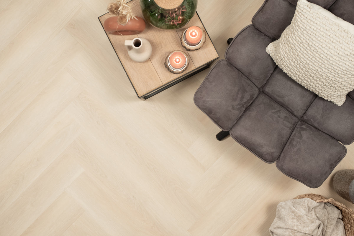 Floer Plak PVC Walvisgraat - Balein Beige