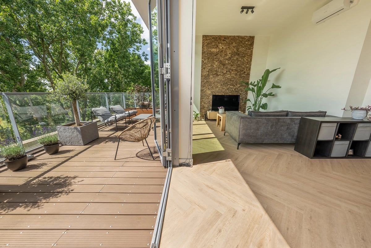 Floer Plak PVC Walvisgraat - Gaia Grijsbeige