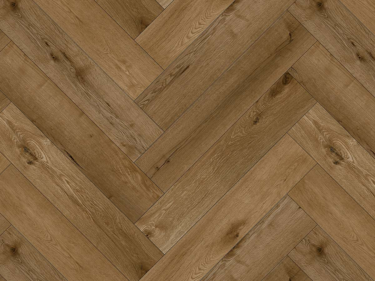 Proefstaal Calitex Amber Oak Visgraat Klik PVC