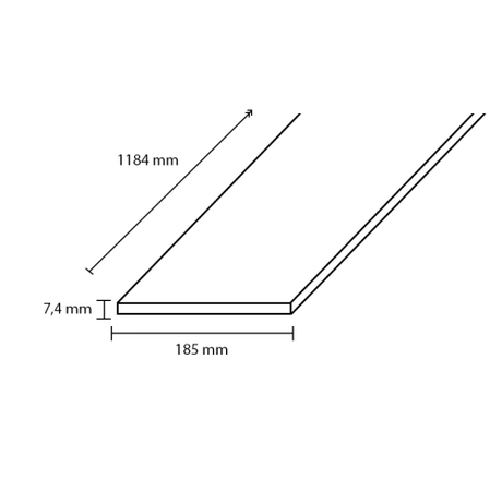 Laminaat Gladstone Eik Grijs 7,4x185x1184mm