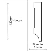Moderne Plint MDF  120x15 RAL 9005