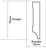 MDF Moderne Plint 70x12 RAL 9001 Crèmewit