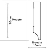MDF Moderne Plint 90x15 RAL 9001 Crèmewit