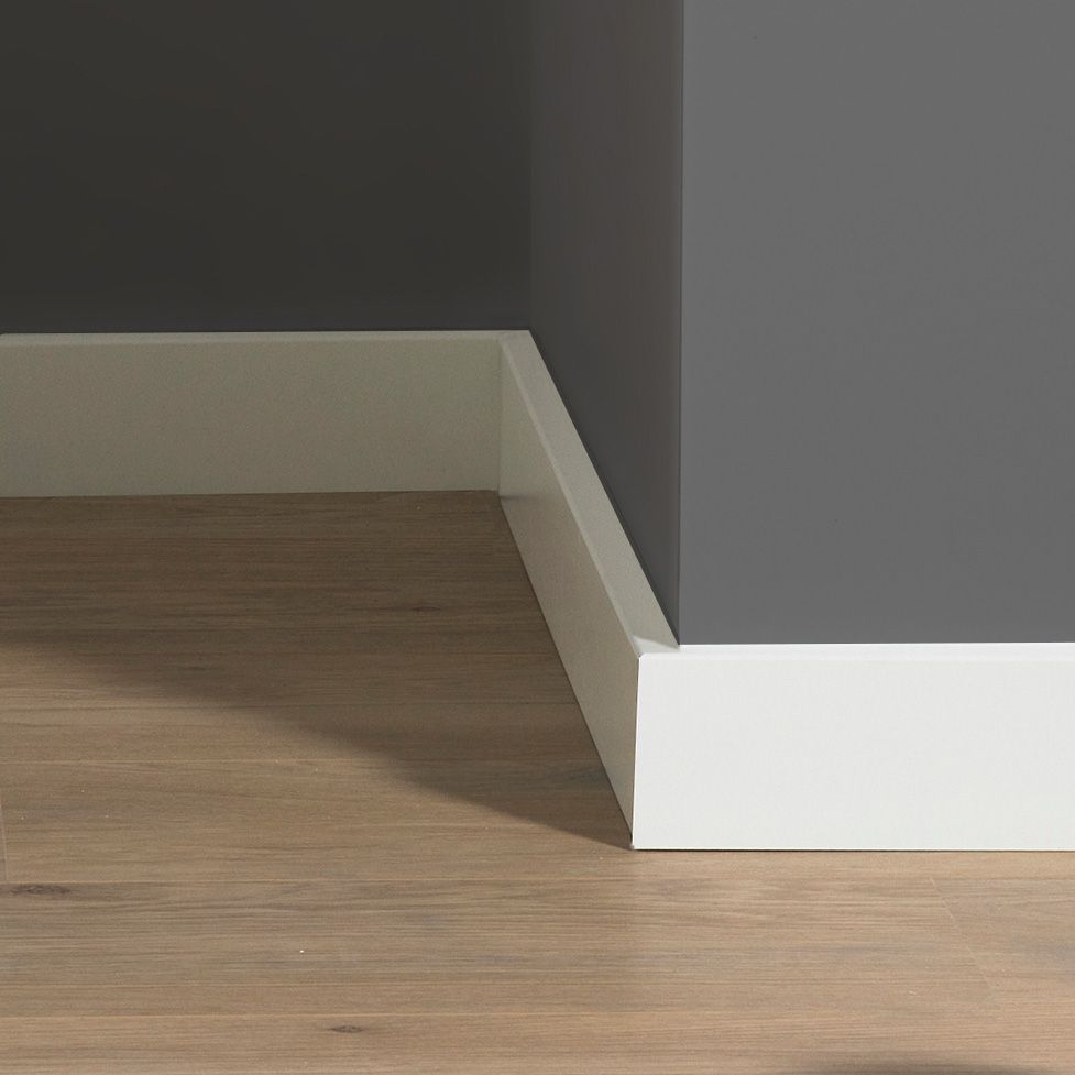 Moderne Plint MDF 90x18 RAL 9010 Zuiver Wit