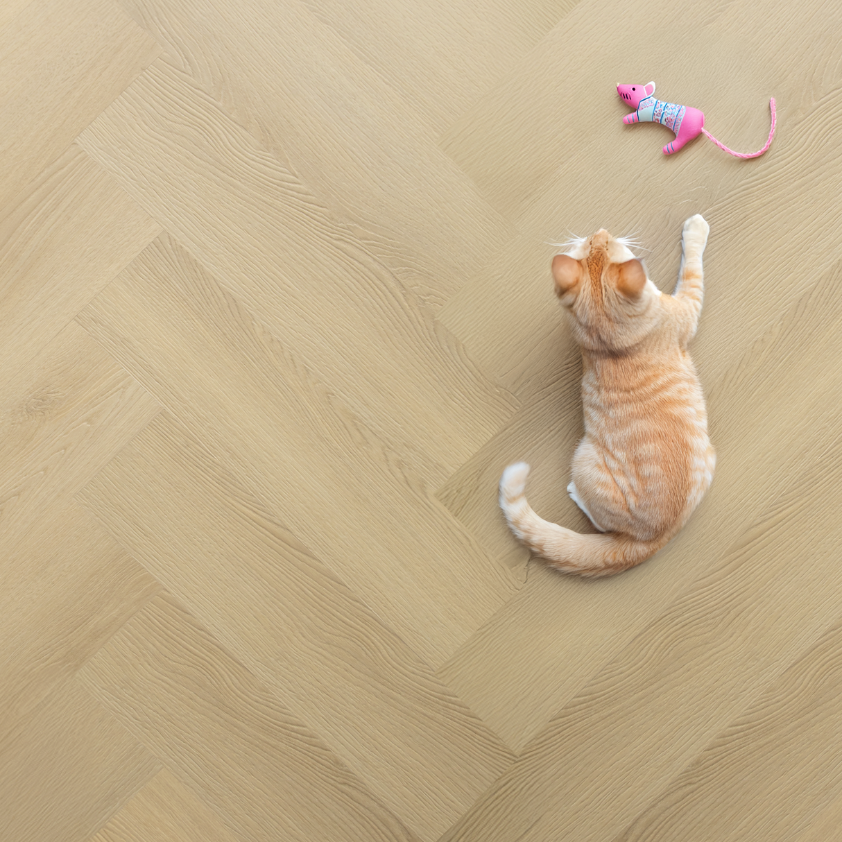 Mira Klik PVC Silva Visgraat - Beige Oak