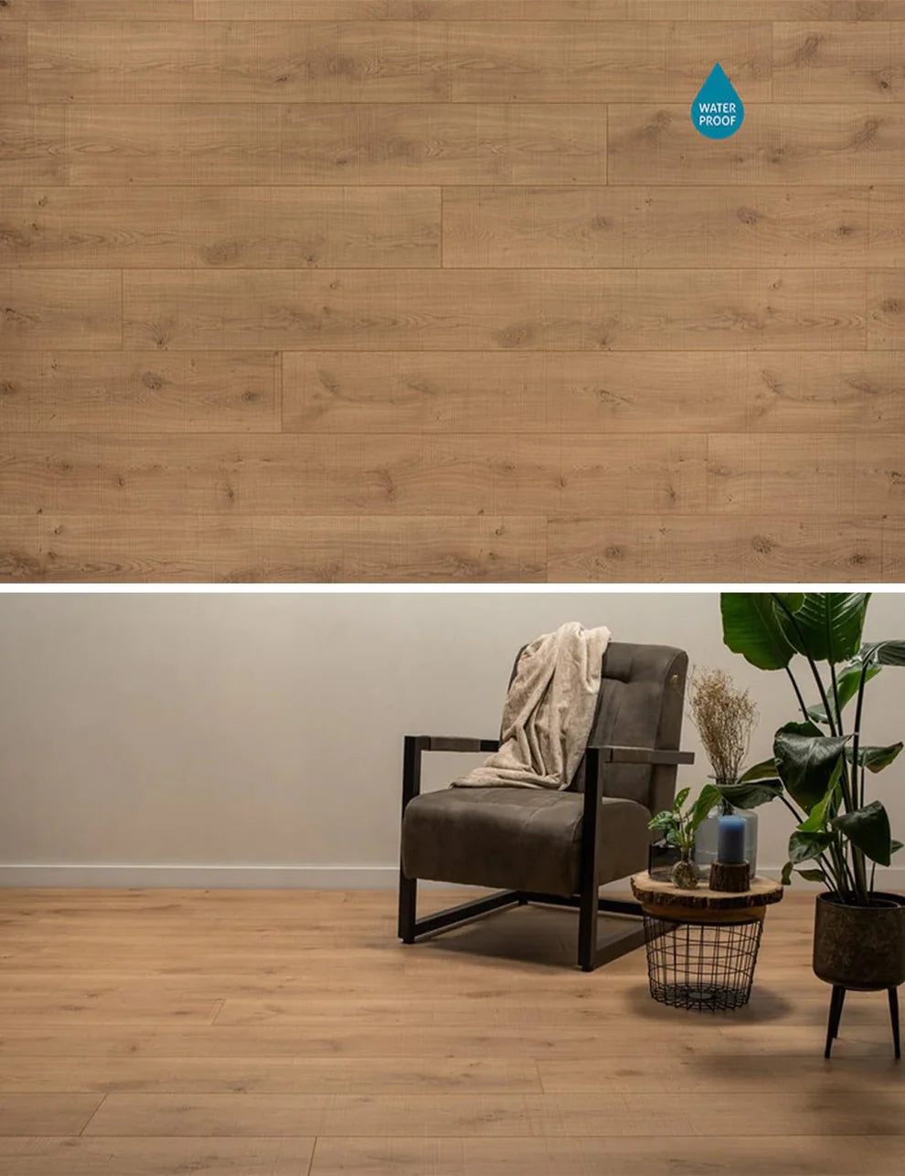 Floer Laminaat Authentiek Rechte plank - Bezaagd Naturel