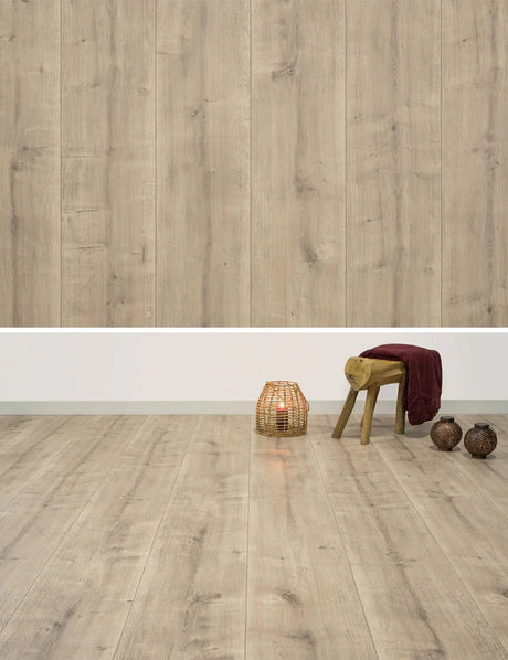Floer Laminaat Landhuis Robuust Rechte plank - Warmgrijze Eik