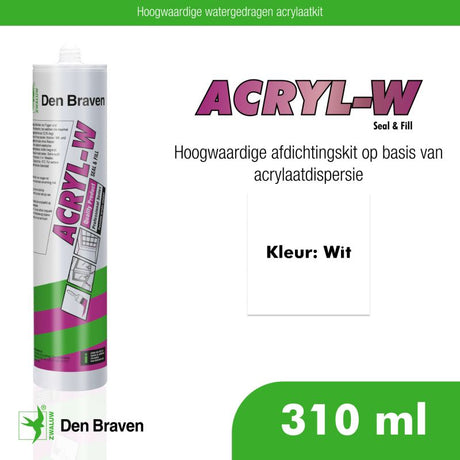 Zwaluw  acrylaatkit 310 ml Wit
